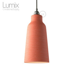 Suspension COPPA bouteille en céramique fait main couleur rouge corail