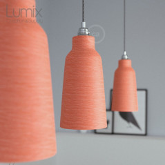 Suspension COPPA bouteille en céramique rouge corail