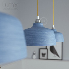 Suspension COPPA cloche en céramique couleur bleu de cobalt fait main
