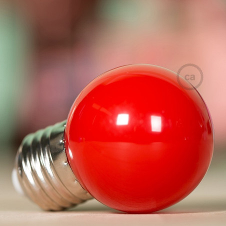 Ampoule LED décorative ROUGE - E27 / 220 Volts / G45 / 1W