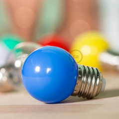 Ampoule LED décorative BLEU - E27 / 220 Volts / G45 / 1W