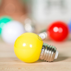 Ampoule LED décorative JAUNE - E27 / 220 Volts / G45 / 1W