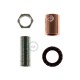 Round metal cable clamp with copper finish with rod, nut and washer