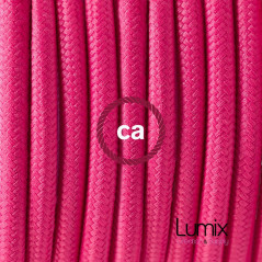 Lampe baladeuse E27 câble textile FUCHSIA , douille bakélite avec interrupteur intégré
