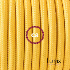 Lampe baladeuse E27 câble textile JAUNE , douille bakélite avec interrupteur intégré