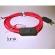 Cordon d'alimentation cable textile Fuchsia 2 x 0,75 mm2 - interrupteur bipolaire et fiche 2 poles
