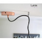 Poutre lumineuse bois de chêne massif 6 douilles 220V - 100 cm de long sur 7 x 7cm