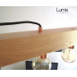 Poutre lumineuse bois de chêne massif 6 douilles 220V - 100 cm de long sur 7 x 7cm