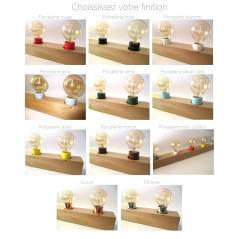 Poutre lumineuse bois de chêne massif 6 douilles 220V - 100 cm de long sur 7 x 7cm