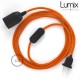 Lampe baladeuse câble textile souple orange effet soie