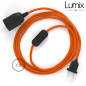 Lampe baladeuse câble textile souple orange effet soie Lampe baladeuse câble textile souple orange effet soie