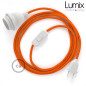 Lampe baladeuse câble textile souple orange effet soie Lampe baladeuse câble textile souple orange effet soie