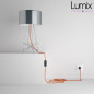 Lampe baladeuse câble textile souple orange effet soie Lampe baladeuse câble textile souple orange effet soie