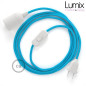 Lampe baladeuse câble textile souple Turquoise effet soie Lampe baladeuse câble textile souple Turquoise effet soie