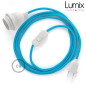 Lampe baladeuse câble textile souple Turquoise effet soie Lampe baladeuse câble textile souple Turquoise effet soie