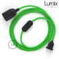 Lampe baladeuse câble textile souple Vert lime effet soie