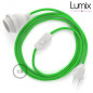 Lampe baladeuse câble textile souple Vert lime effet soie