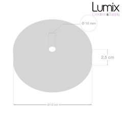 Rosace plafond métal CHROMÉ 1 sortie pour raccordement électrique