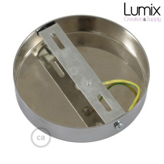 Rosace plafond métal CHROMÉ 1 sortie pour raccordement électrique