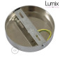 Rosace plafond métal CHROMÉ 1 sortie pour raccordement électrique
