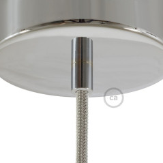 Rosace plafond métal CHROMÉ 1 sortie pour raccordement électrique
