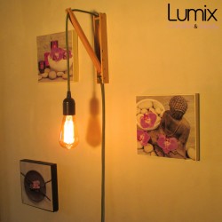 système de fixation au mur réglable en bois pour lampe baladeuse
