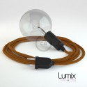 Lampe baladeuse câble textile WHISKEY, douille bakélite noire E27 avec interrupteur intégré
