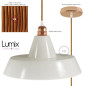 Suspension céramique blanche style industriel type gamelle