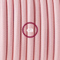 Lampe baladeuse câble textile ROSE CLAIR, douille bakélite noire E27 avec interrupteur intégré Lampe baladeuse câble textile ROSE CLAIR, douille bakélite noire E27 avec interrupteur intégré