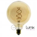 Big Golden Globe LED filament bulb - 5 W / 220 Volts - G125