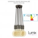 Pendant light cluster 7 sockets prestige finish