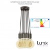 Pendant light cluster 7 sockets prestige finish