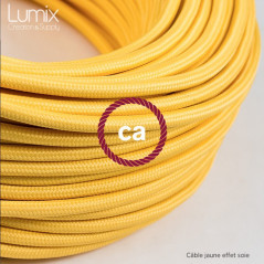 Suspension multiple OCTOPUS 3 - Câble textile Jaune effet soie