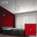 Suspension multiple OCTOPUS 7 lampes - câble textile extra-souple rouge