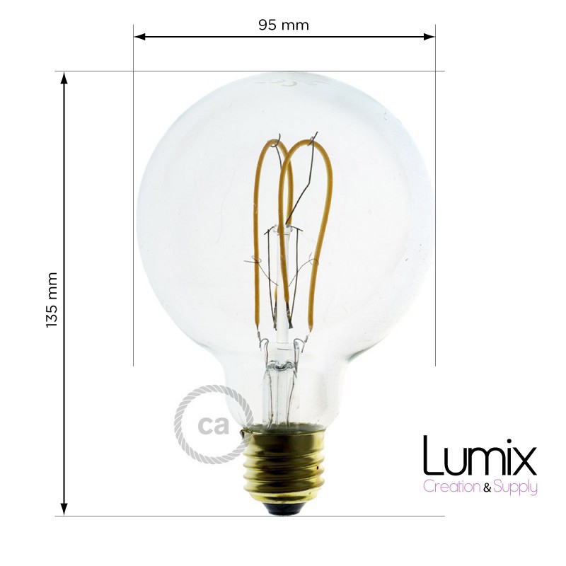 Ampoule gros globe à filament LED à led 5W/220V - culot E27