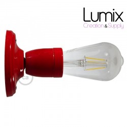 Red porcelain wall lamp for ceiling or wall light