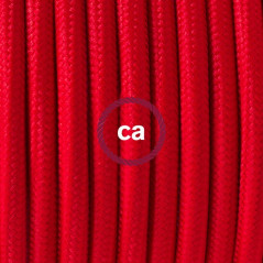 Cordon d'alimentation cable textile Fuchsia 2 x 0,75 mm2 - interrupteur bipolaire et fiche 2 poles