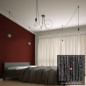 Suspension multiple OCTOPUS 5 Métal noir - câble Lin naturel couleur anthracite