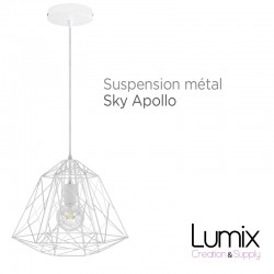 Suspension Sky Apollo en métal blanc - douille E27