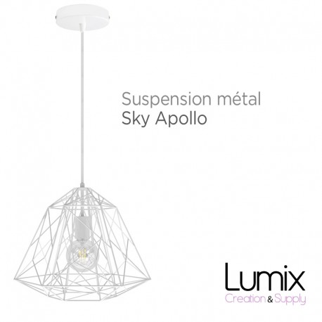 Suspension Sky Apollo en métal blanc - douille E27