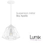 Suspension Sky Apollo grande cage en métal blanc - douille E27