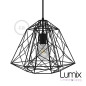Suspension Sky Apollo grande cage en métal noir - douille E27