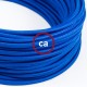 Câble textile bleu
