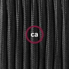 Suspension simple 1 sortie pour abat-jour - câble textile noir