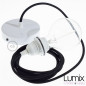 Suspension simple 1 sortie pour abat-jour - câble textile noir