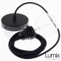 Suspension simple 1 sortie pour abat-jour - câble textile noir
