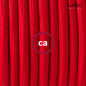 Suspension simple 1 sortie douille pour abat-jour - câble textile rouge Suspension simple 1 sortie douille pour abat-jour - câble textile rouge