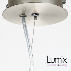 Suspension abat-jour cylindre XXL Revêtement Rose Antique