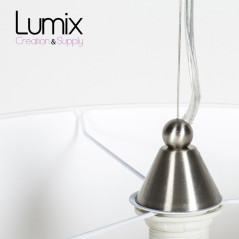 Suspension abat-jour cylindre XXL Revêtement toile noisette