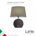 Ovalie table lamp, canvas shade and walnut base